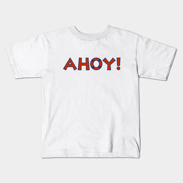 AHOY! Lifebuoy Ring Type Design Red and Blue Kids T-Shirt by NataliePaskell